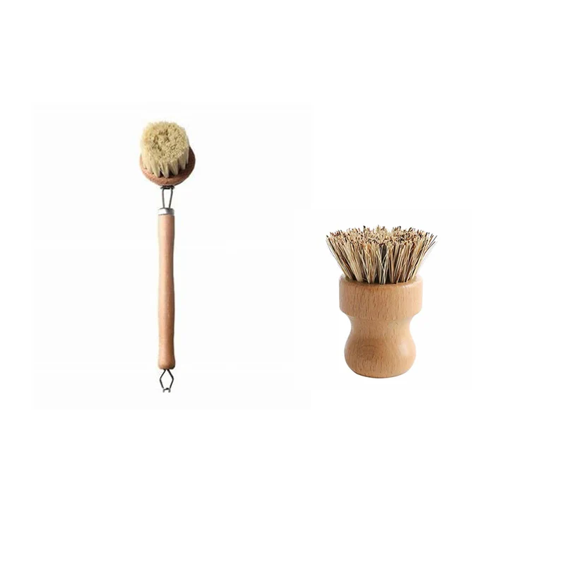 
Dishes Scrub Brush Set 100% Natural Bamboo Natural Bristle Natural Bamboo Dish Scrub Brush 