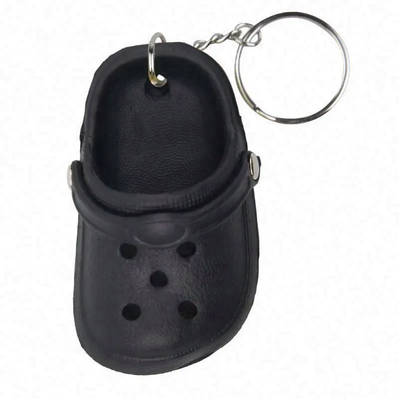 Cute Mini clog Shoe Keychain wholesale Summer Colorful  Shoes Creative 3D Beach Small Hole Shoes Keychain