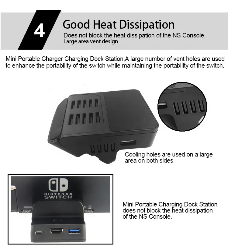 For Switch NS MINI Portable charger charging Dock station H-D-M-I Video Converter Dock USB Data Type C Port for Switch Game