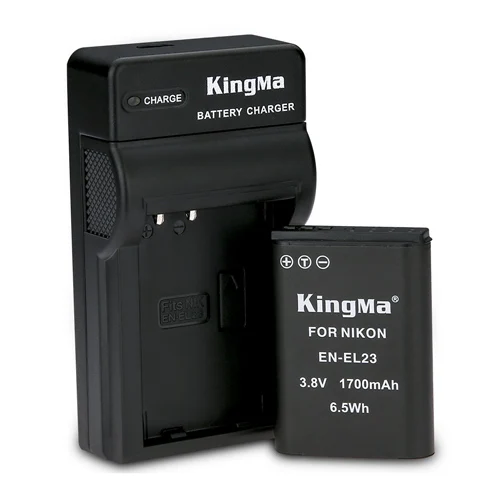 KingMa EN-EL23 Digital Camera Rechargeable Lithium-ion Battery Set 2*pcs ENEL23 Batteries and 1pcs charger for Nikon P600 P610S