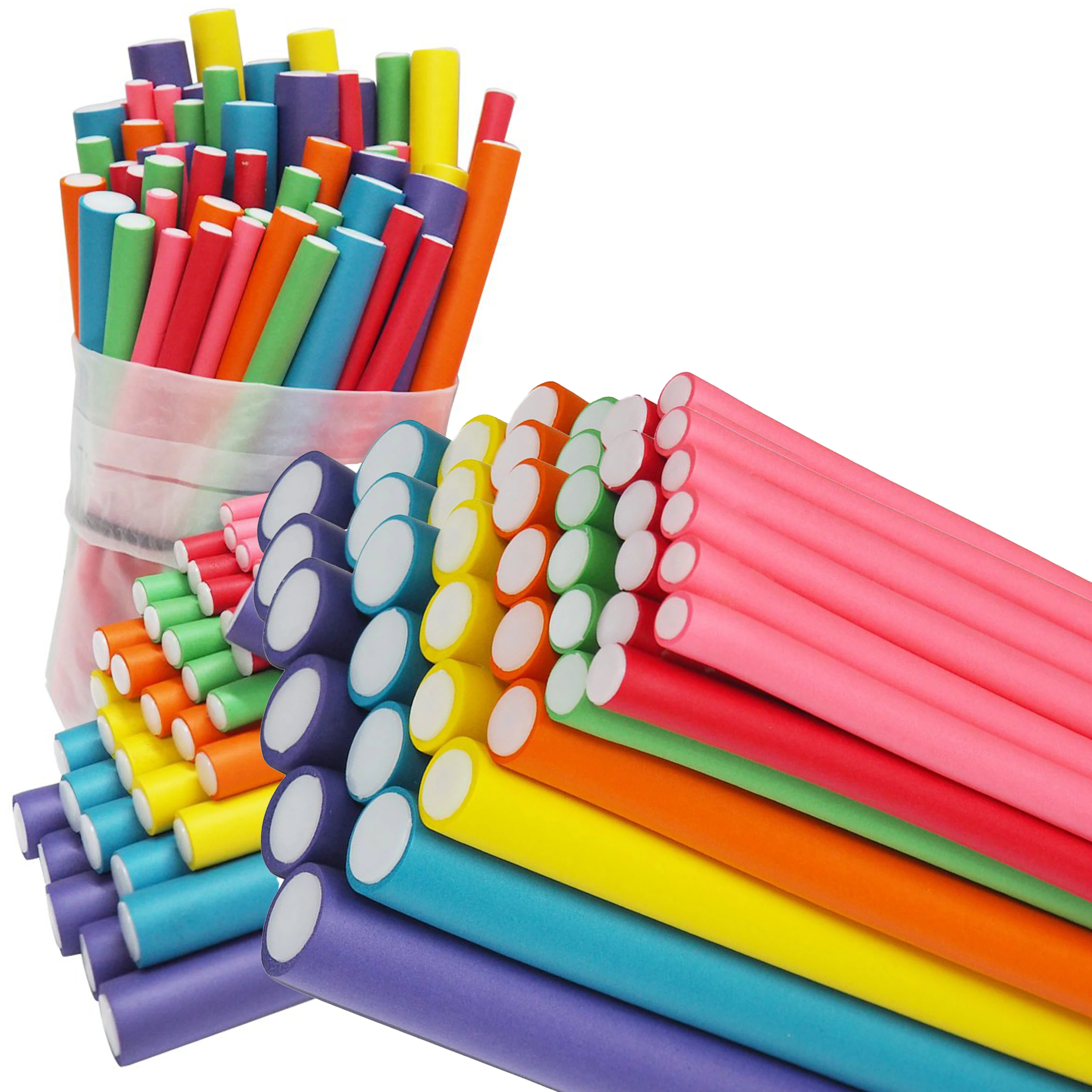 42Hair Curlers Rollers Flexi Rods Flexible Curling Rods Set No Heat Heatless Bendy Foam Hair Curls for Long,Medium,Short Hair