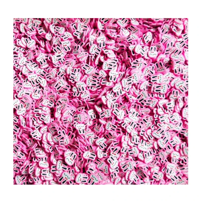 1 KG Per Bag Easter Bunny Rabbit Small Pink Bunnies With Bows Fake Polymer Clay Sprinkles, Bunny Sprinkles