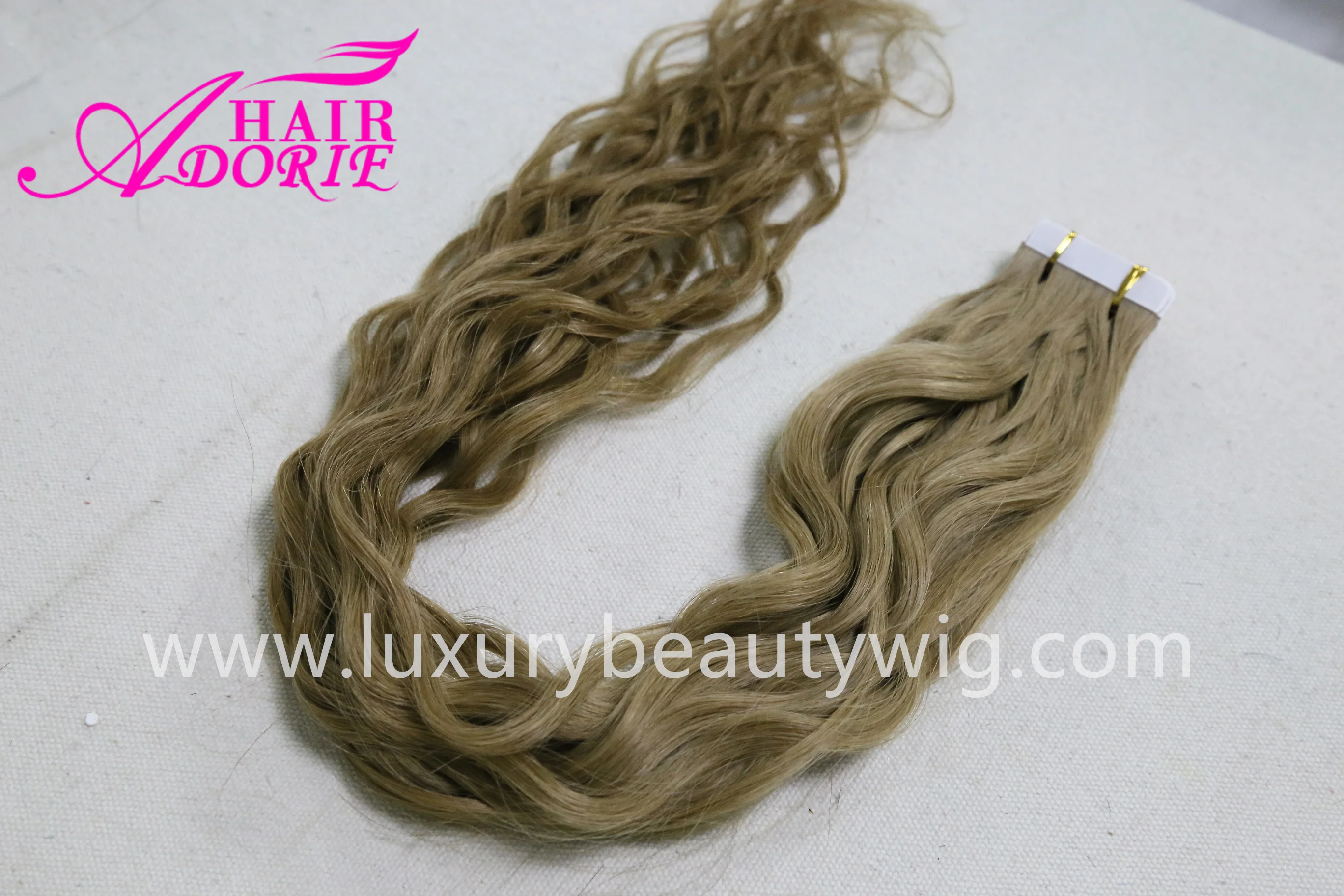 Factory Direct High Quality 100% Human Hair Extensions Invisible Wefted Tape In Double Weft 1 Year Life Span