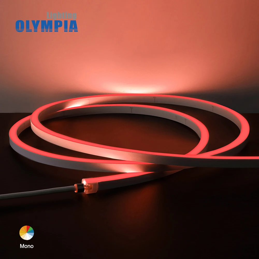 CE RoHS UL led neon flex lighting silicone 2835 waterproof IP68 24V 10W red color neon lights rope strip flexible neon led