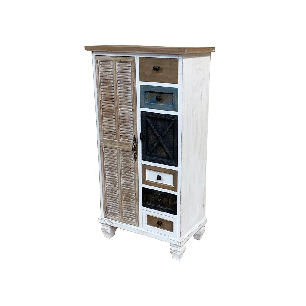 
New design antique style colorful wooden cabinet 
