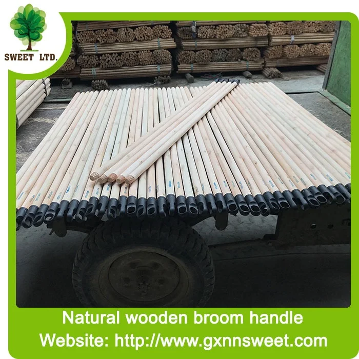 Straight raw material Natural Wooden broom handles / wooden stick for broom