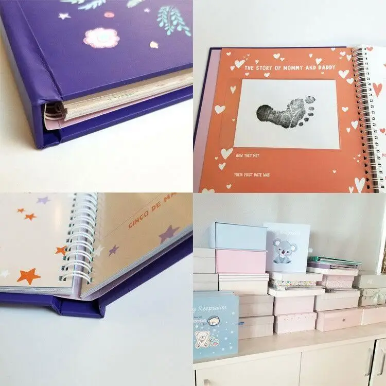 Modern Baby Memory Book and Photo Album for New Parents