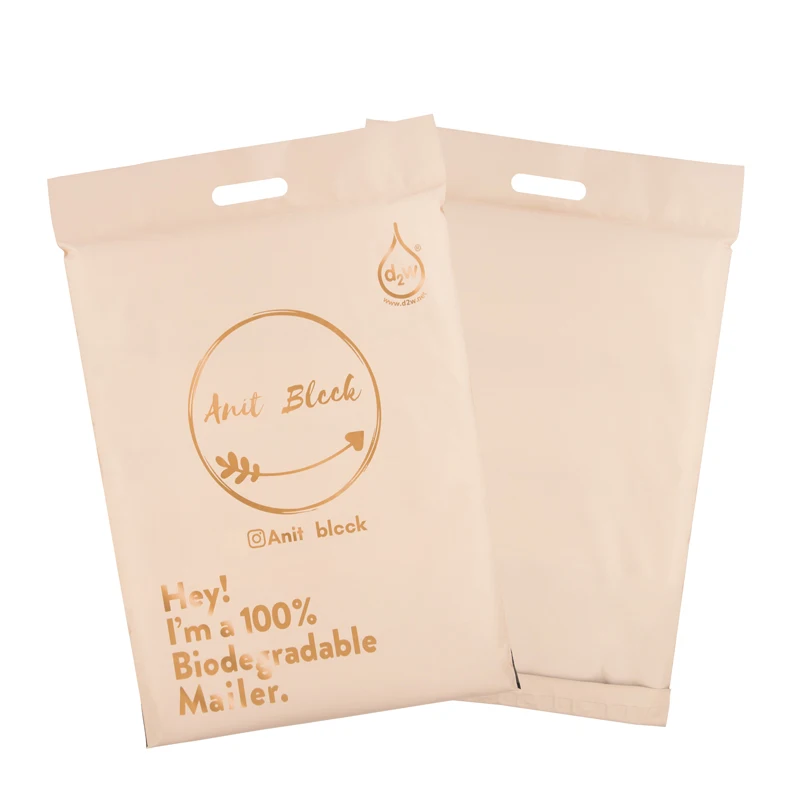 Matte Plastic Eco-Friendly Poly Mailer with Handle Mailing Envelope Packaging Bag for Garment for Shipping Courier Made from PE