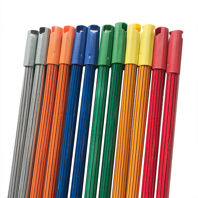 Wholesale 120cm size palo de escoba de madera pvc coated design wooden broom handle for Peru Market
