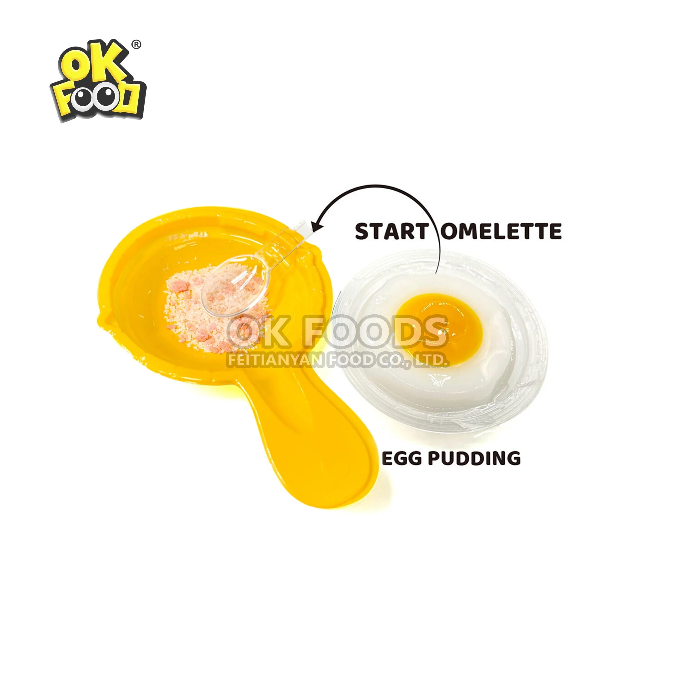 2022 high quality fun popping candy with fruit flavored omelette shaped jelly pudding No.1060