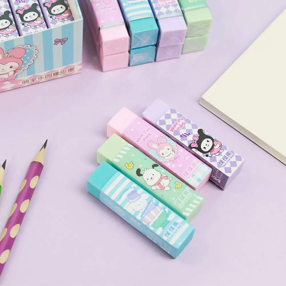 2024 NEW Kawaii Cartoon Kulomi colored Macaron eraser Student favorite Stationery Factory spot promotional stock shipping fast