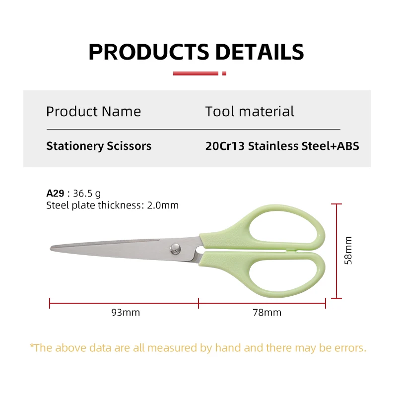 Wholesale stainless steel stationery scissors small portable household kids student office scissors