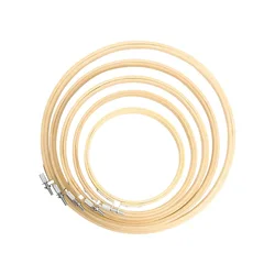 5 Pieces Embroidery Hoops Bamboo Circle Cross Stitch Hoop Ring  5 inch to 10 inch for Embroidery and Cross Stitch