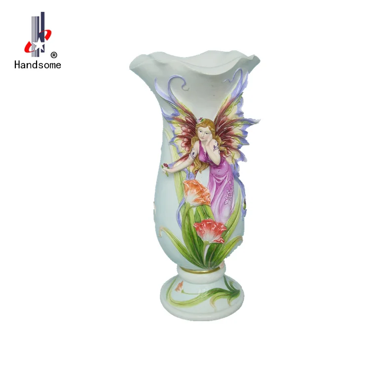 13-Inch Fairy Resin Crafts Flower Vase Home Decor with Various Shapes and Styles