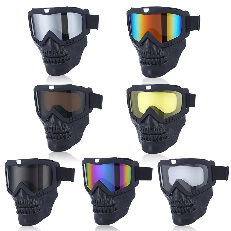 Motorcycle Open Face Helmet Mask Anti-UV Dustproof Goggles Vintage Mask Men Face Shield