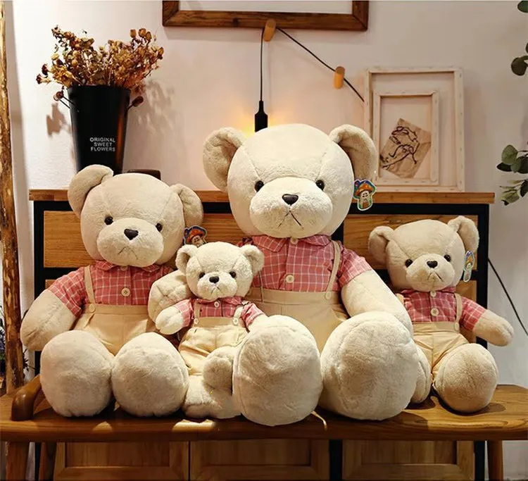 wedding bear stuffed plush animal teddy bear big filling cotton plush doll with dress customized