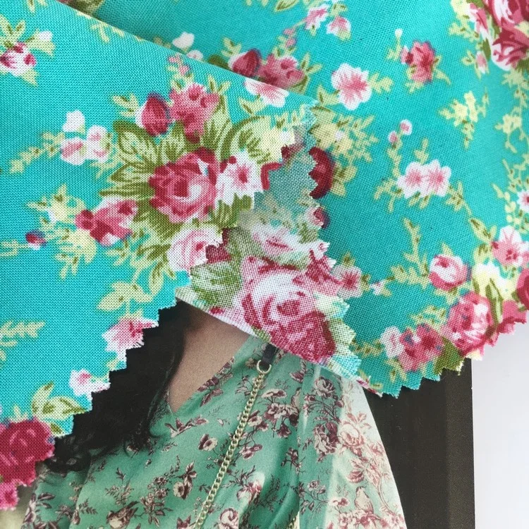 Гавайская Яркая Мягкая тканая цветочная ткань из искусственного шелка с принтом для платья, размер на заказ