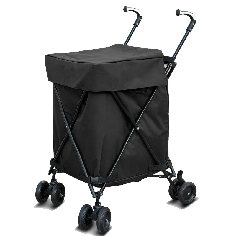 China Big Factory Good Price Three Wheel Outdoor Folding Wagon Supermarket Shopping Trolley Cart