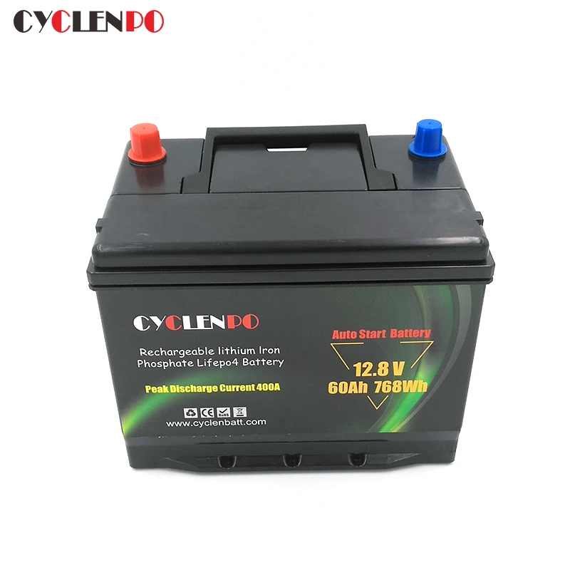Lithium battery 12v 60ah lifepo4 battery bms for car starter battery