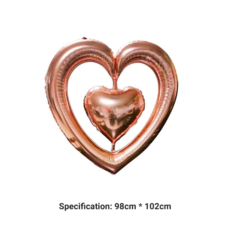 New Arrival Valentines Galobs Ballons Oversized Heart Shaped Aluminum Foil Balloon For Bridal Shower Wedding Party Decorations