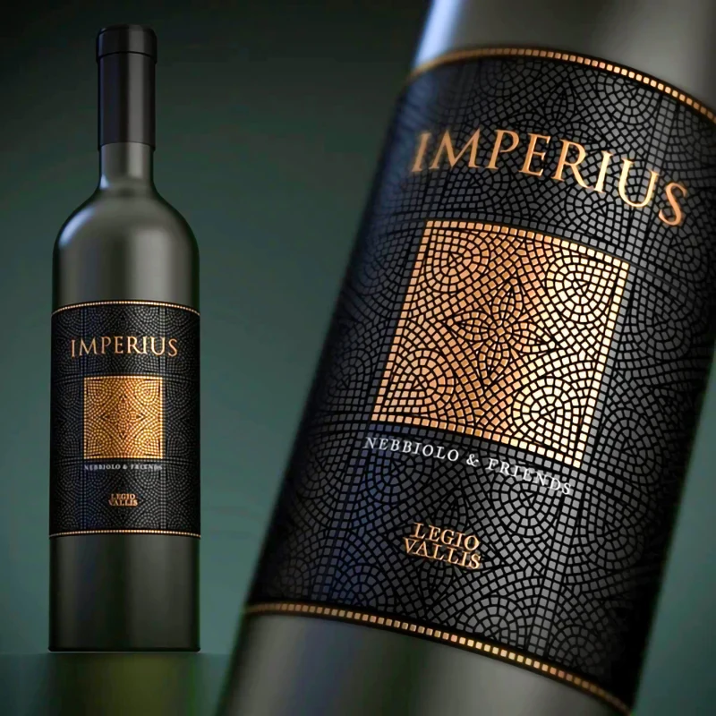 Custom Luxury Textured Paper Labels Raised Uv Spot Copper Gold Foil Embossed Sticker Label for Wine Bottles