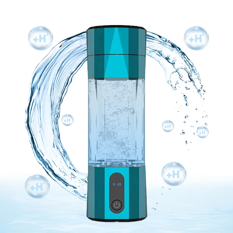 Blue PC Water Bottle Hydrogen 6000ppb Spe Pem Portable Hydrogen Water Bottle With Logo