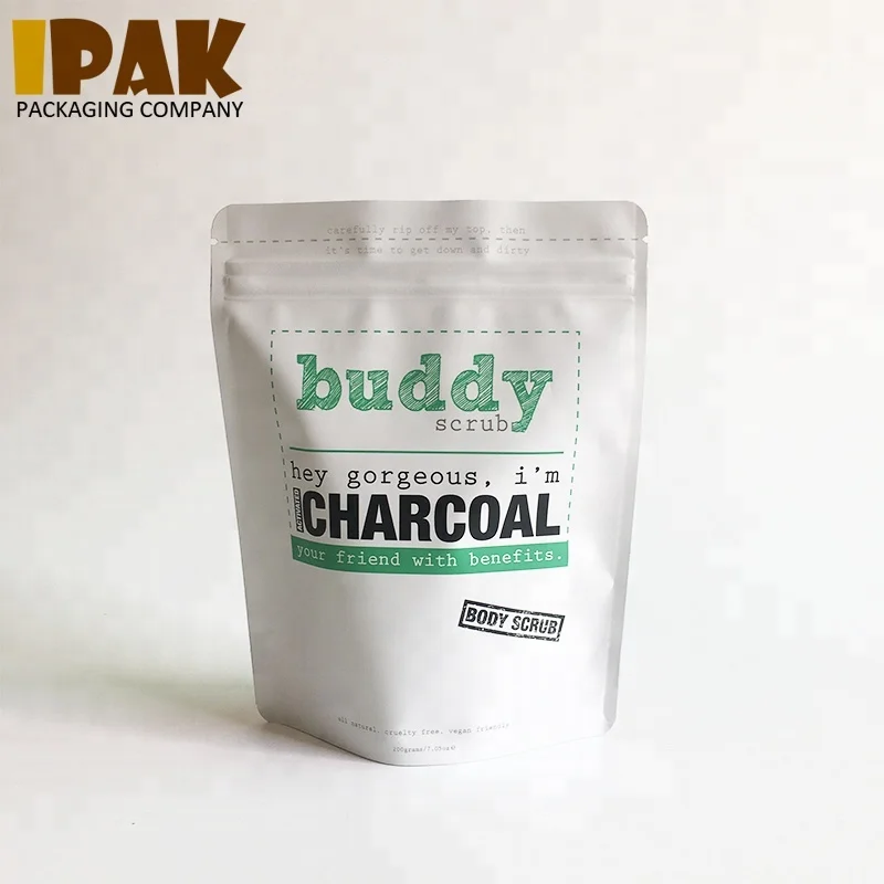 Custom digital printed wholesale plastic heat seal sea salt bath salt packaging zipper stand up bag