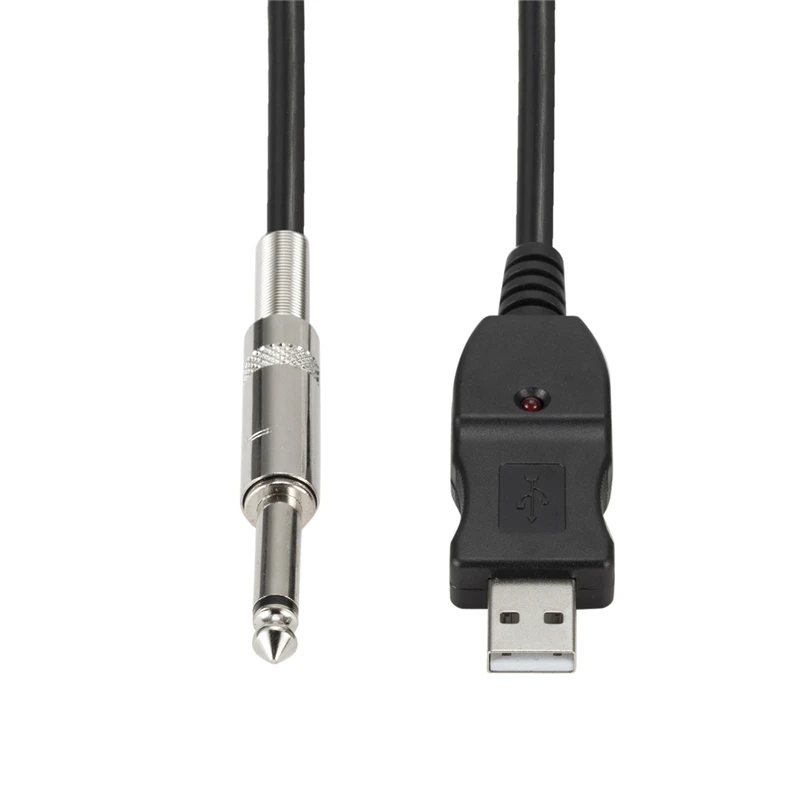 Usb Guitar Cable 3M,Recording Stereo Audio Cable Connector Link Computer Instrument Usb To XLR 6.3Mm Jack Bass Guitar