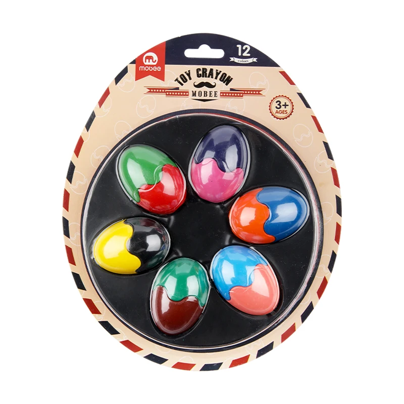 MOBEE multi color washable crayon de couleur dinosaur eggs wax crayon kids easy to grasp non toxic toy crayon set for toddlers