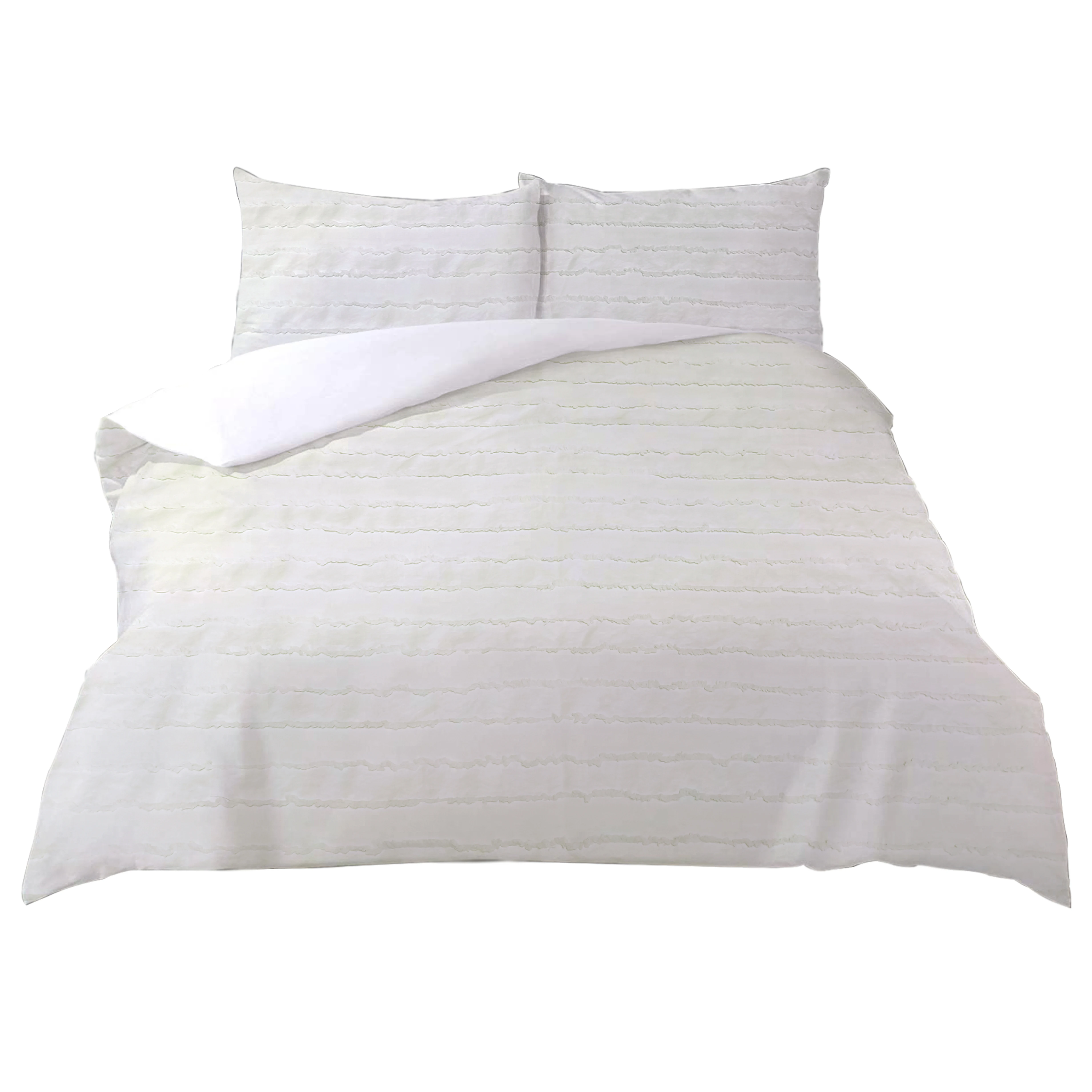 Geometric texture fabric Queen duvet cover tufted & jacquard boho shabby chic style