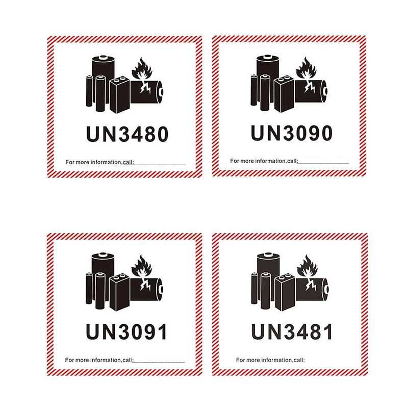 Клейкие самоклеящиеся наклейки UN3090 UN3091 UN3480 UN3481 для литиевых батарей