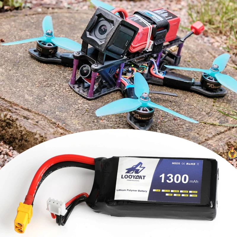 Free Sample 1300mAh/1500mAh/1800mAh 4S 14.8V 6S 22.2V RC Lipo Battery 25C 50C For FPV Racing Drone With XT60 Connector