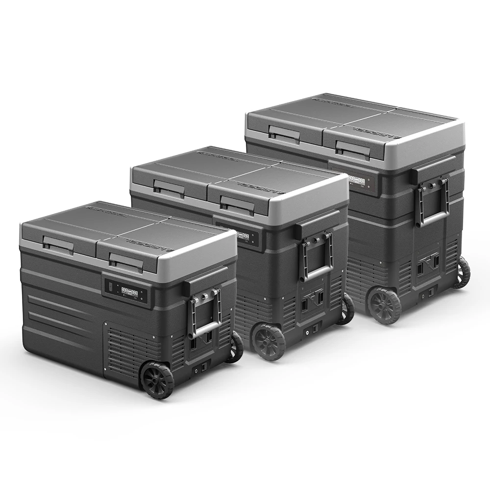 Alpicool UD USB Port Auto-defrost AC DC Mini RV Refrigerator 12V Car Freezer Camper Auto Fridge with Wheeling