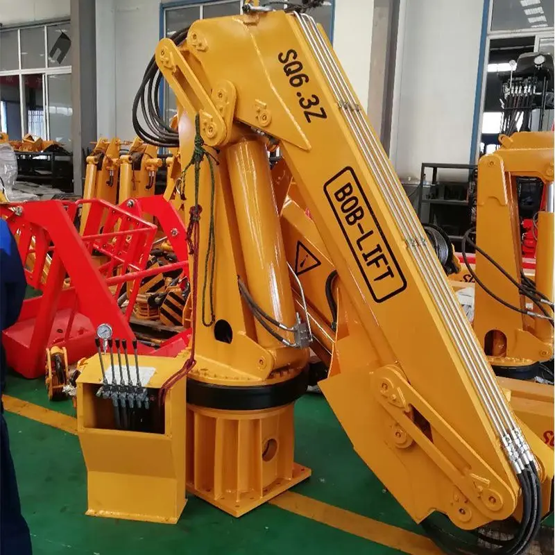 BOB-LIFT hydraulic system 1-6-12 ton Knuckle Boom Marine Davit Crane in deep sea operations