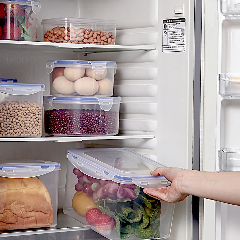 High Quality Keep Fresh Food Grade Plastic Transparent Food Storage Container Airtight With Clasp