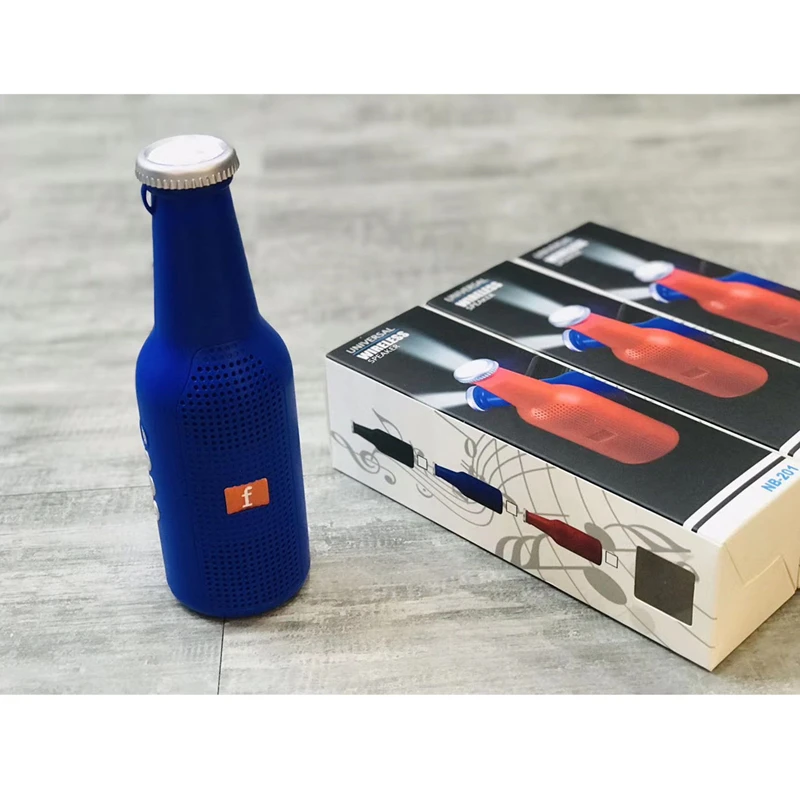 2020 New Bottle Shape Mini Blue-tooth Flashlight Wireless Speakers Subwoofers BT/TF/USB NB201