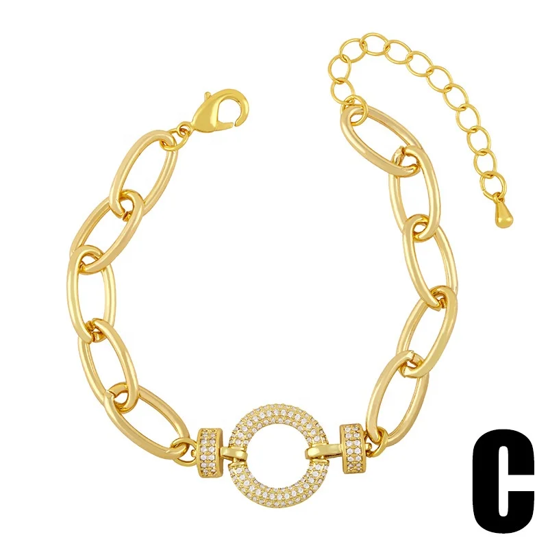  2021 Fashion Jewelry Butterfly Bracelet 18K Gold Plated Round and Star For