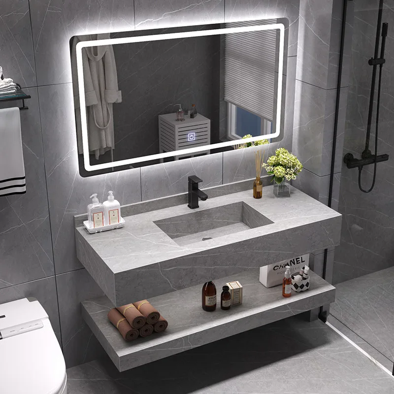 Solid Surface Wash Hand Basin White Artificial Sintered Stone Bathroom Stone Wash Basin Countertop