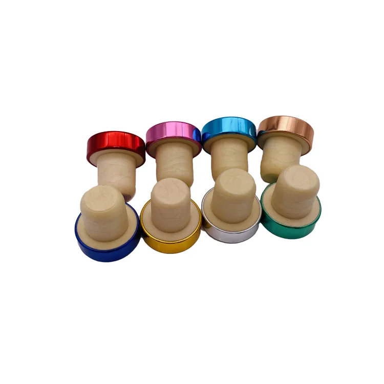Customized luxury wooden bar top cap T shape wine / spirits synthetic cork bottle stopper