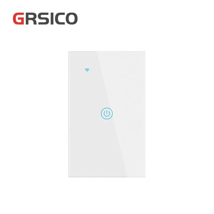 2022 New Arrival No Neutral Tuya smart switch home US standard 1gang WIFI mobile phone remote control with Alexa