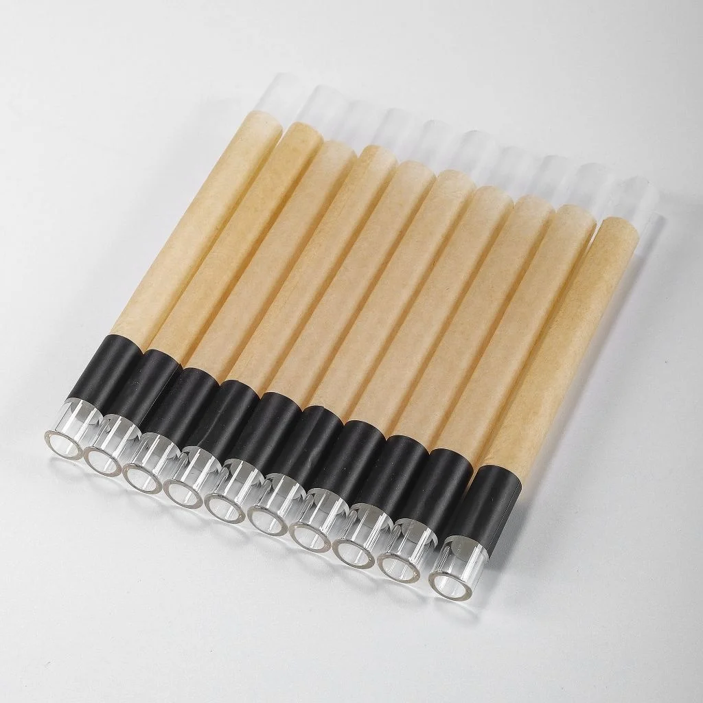 Custom Band 98MM 109MM Glass Tipped Tubes Wraps Glass Filter Pre Rolled Cone