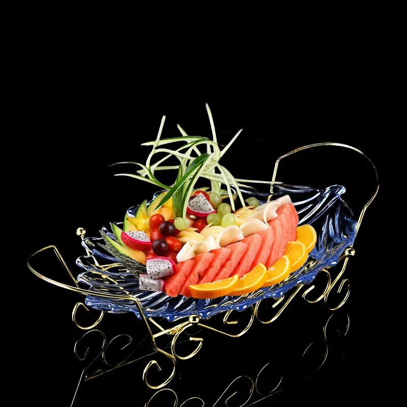 Acrylic multi color fruit tray holder unique crystal clear irregular fruit plate unbreakable tray for plates