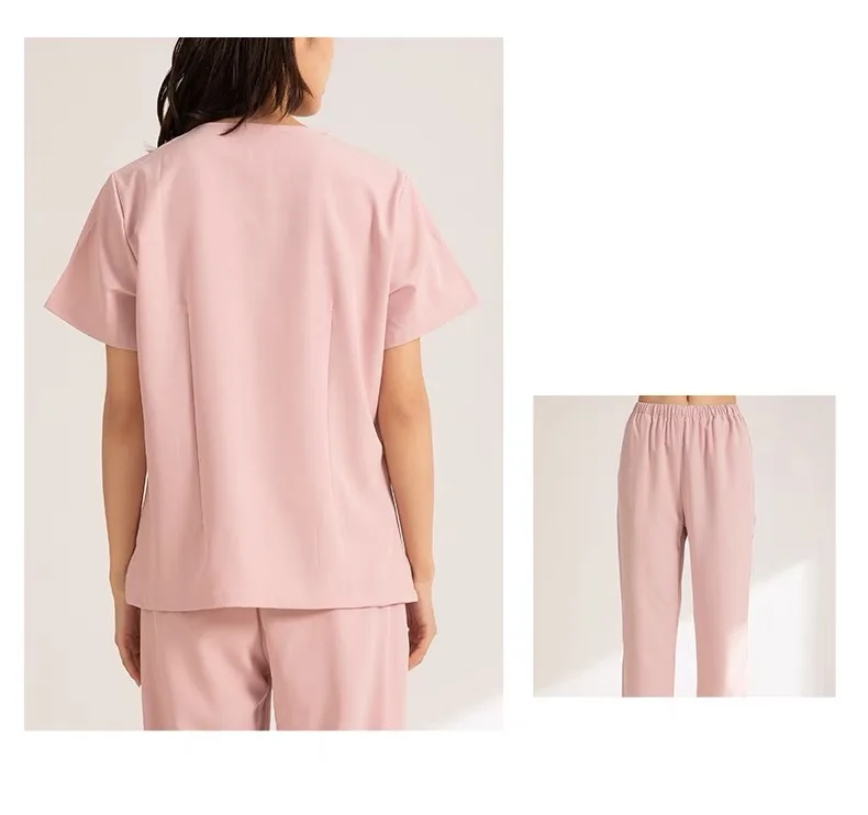 Custom hospital uniform set short - sleeved polyester hospital scrubs uniform