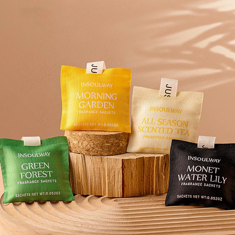 Natural Air Freshener Wardrobe Clothes Fresh Fragrance Fabric Magnetic Woven Fragrance Sachet Bags With Custom Fragrance