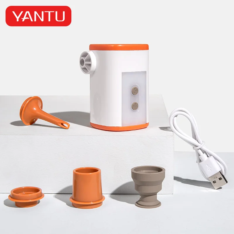 YANTU AM25 12V High Pressure Rechargeable Mini Air Tire Inflators For Car/Camp Light/Inflatable Bed