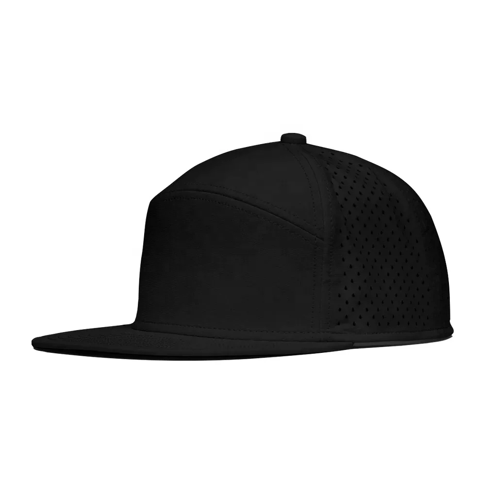 Wholesale OEM ODM snapback flat bill fitted Custom logo Sports gorras baseball cap laser cut 6 panel Melin cap hat