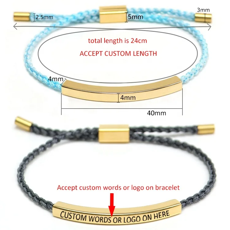 Stainless Steel Custom Promotion Gift Blank Bar or Personalized Engraved Inspirational Quote Statement Bracelet