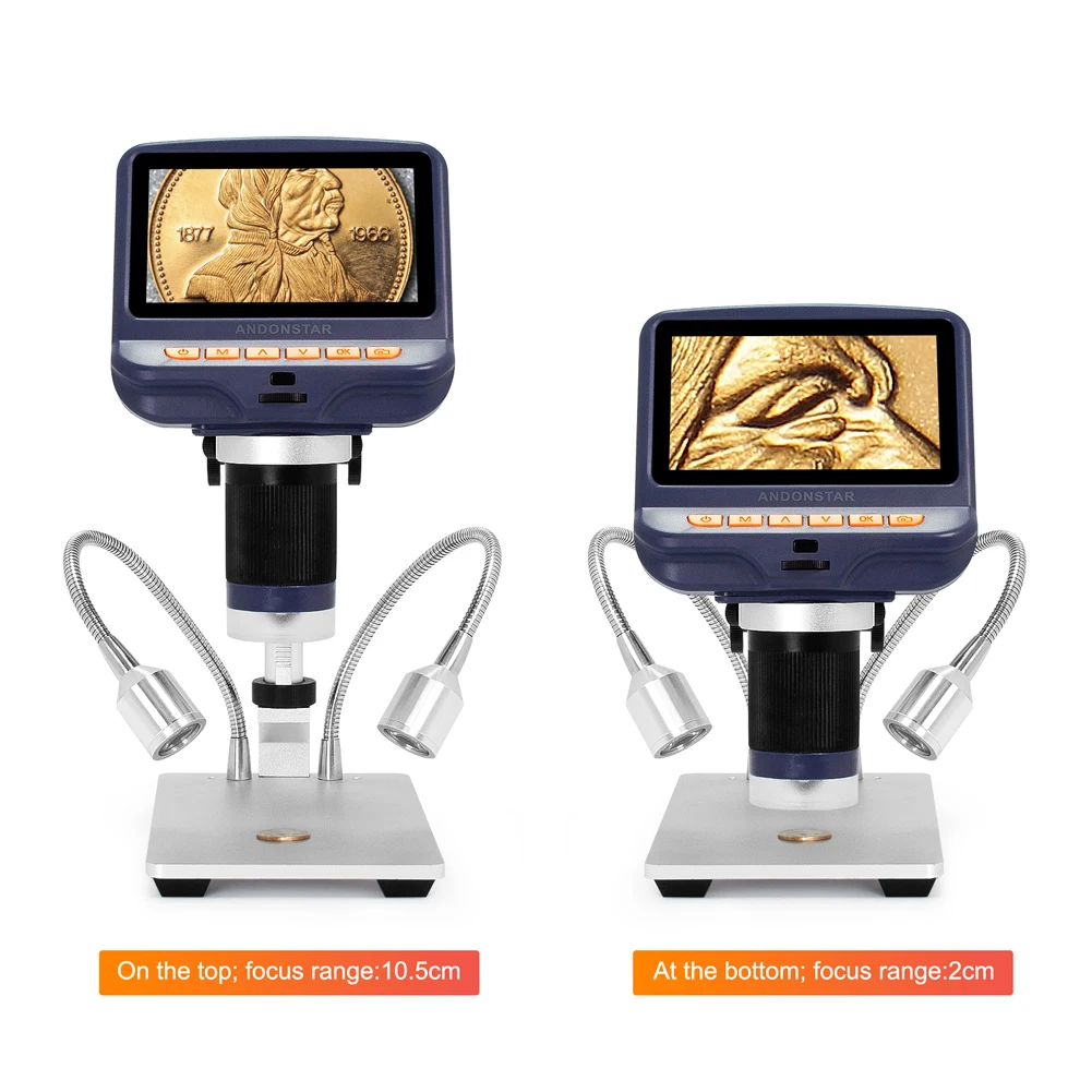 Andonstar USB Digital Microscope with Screen for Phone Repair Soldering Tool BGA SMT Jewelry Appraisal Biologic Use Kids Gift