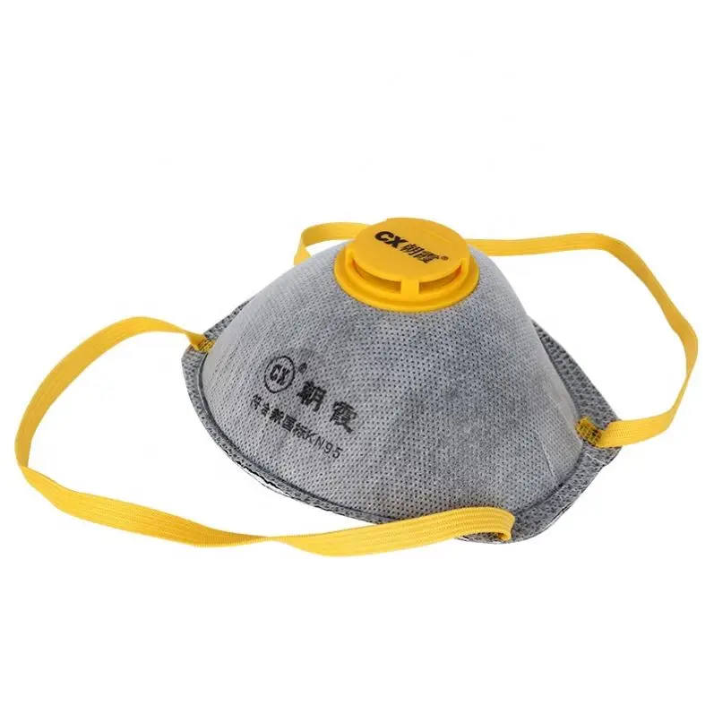 
Disposable Moulded Cup PM2.5 Valved Dust Mask with Elastic Head Strap 
