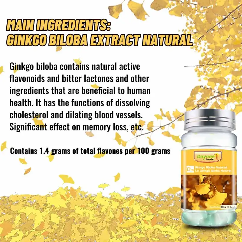 Winstown Gingko yellow essence pills Herb detox vessels Plant Extracts Ginkgo Biloba Capsules Ginkgo Biloba softgel capsulle
